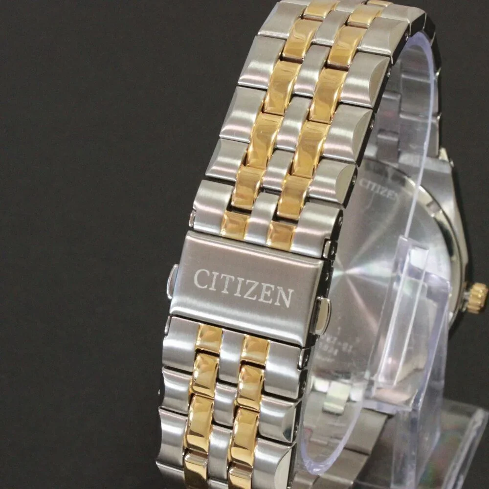 Citizen Men's Eco Drive Corso Integrated Bracelet Two Tone White Dial 40mm